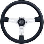 ΤΙΜΟΝΙ SHARAV 340 ΜΑΥΡΟ 340mm ΔΕΡΜΑΤΙΝΟ ΤΡΙΑΚΤΙΝΟ ΜΕ ΑΣΗΜΙ ΛΑΜΑ
