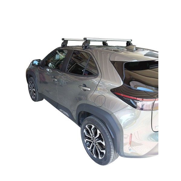 yaris_cross_tema_1 KIT ΜΕ ΜΠΑΡΕΣ ΟΡΟΦΗΣ ΓΙΑ TOYOTA YARIS CROSS XP210 5D 2020+ ΑΛΟΥΜΙΝΙΟΥ MENABO (AL1-3360/ΜΒ-FIX077G) - Image 1