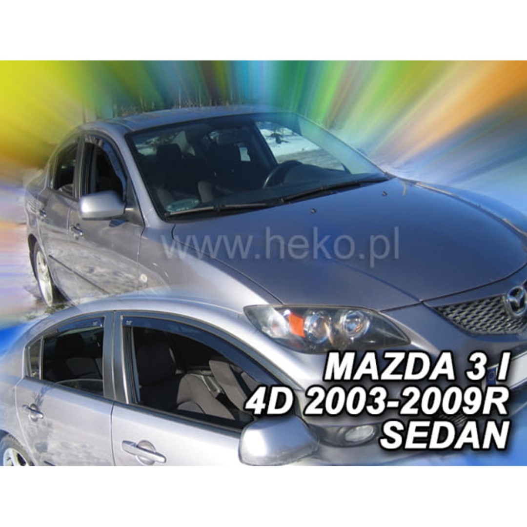 ΑΝΕΜSET23162 ΑΝΕΜΟΘΡΑΥΣΤΕΣ ΓΙΑ MAZDA 3 4D 2003-2009 ΣΕΤ ΑΥΤΟΚΙΝΗΤΟΥ ΑΠΟ ΕΥΚΑΜΠΤΟ ΦΙΜΕ ΠΛΑΣΤΙΚΟ HEKO - 4 ΤΕΜ. - Image 1